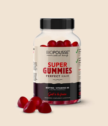 Biopousse Super Gummies Perfect Hair Strawberry Flavor 60 Gummies