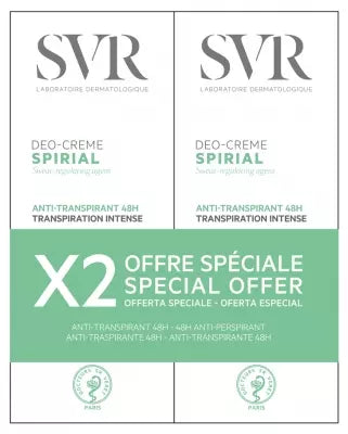 Svr Spirial Deo-Cream 48H Intense Anti-Perspirant 2 X 50Ml