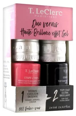 T.Leclerc Nail Enamel Duo High Brilliance Gel Effect 2 X 5Ml