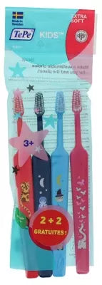 Tepe Kids Extra-Flexible Toothbrush Set Of 2 + 2 Free