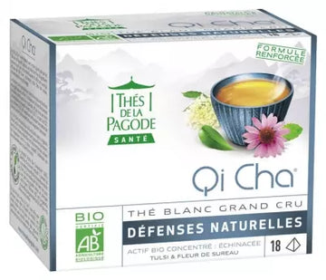 Thés De La Pagode Qi Cha Grand Cru White Tea Natural Defences Organic 18 Sachets