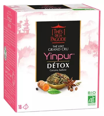 Thés De La Pagode Yinpur Green Tea Grand Cru Detox Organic 18 Sachets