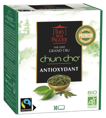 Thés De La Pagode Chun Cha Green Tea Grand Cru Antioxidant Organic 30 Sachets