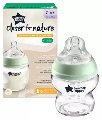 Tommee Tippee Closer To Nature Anti-Colic Baby Bottle In Glass 150Ml 0 Months And +