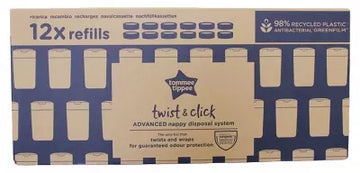 Tommee Tippee Twist & Click Diaper Bin Refill 12 Refills