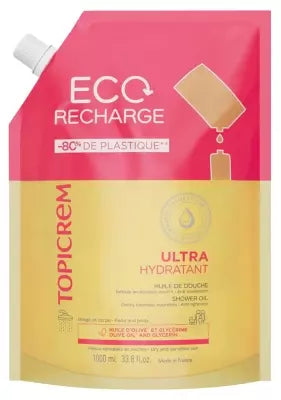 Topicrem Ultra-Hydrating Shower Oil Eco-Refill 1000 Ml