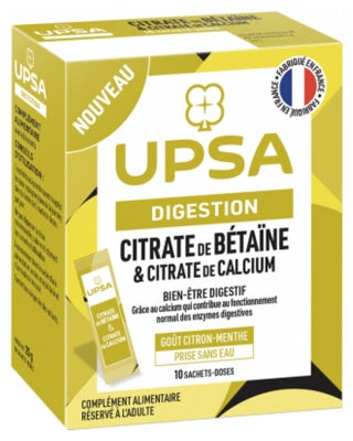 Upsa Digestion Betaine Citrate And Calcium Citrate 10 Sachets