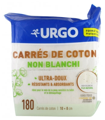 Urgo Non-Bleached Cotton Squares 10 X 8Cm 180 Squares