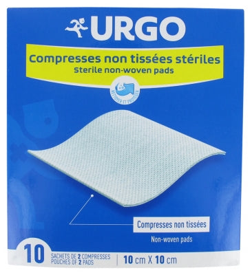 Urgo Non-Woven Sterile Compresses 10Cm X 10Cm 10 Sachets Of 2 Compresses