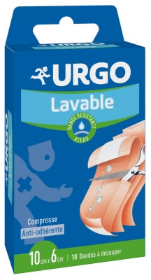 Urgo Washable Strip Water Resistant 10 Strips 10Cm X 6Cm