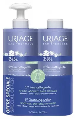 Uriage Baby 1Ère Eau Nettoyante Set Of 2 X 500 Ml