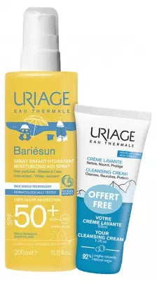 Uriage Bariésun Spray Child Moisturizing High Protection Spf50+ 200Ml + Free Cleansing Cream 50Ml