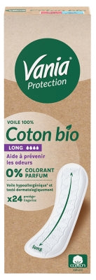 Vania Organic Cotton Protection 24 Long Panty Liners