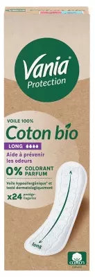 Vania Organic Cotton Protection 24 Long Panty Liners