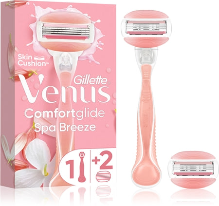 Gillette Venus Comfortglide Spa Breeze Shaver + 2 Replacement Heads