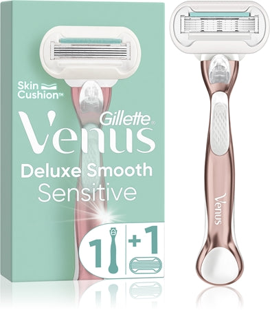 Gillette Venus Deluxe Smooth Sensitive Rosegold Shaver + Replacement Heads
