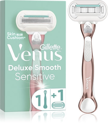 Gillette Venus Deluxe Smooth Sensitive Rosegold Shaver + Replacement Heads