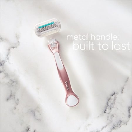 Gillette Venus Deluxe Smooth Sensitive Rosegold Razor + Replacement Heads 