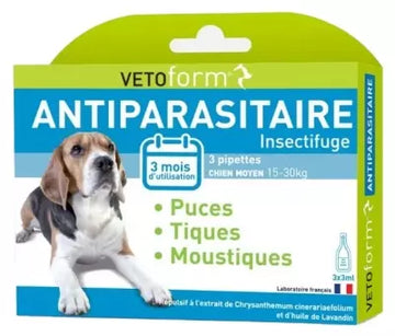 Vetoform Antiparasitic Medium Dog 15-30 Kg 3 Pipettes