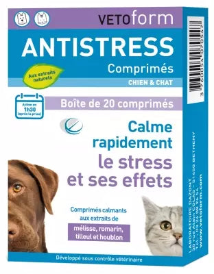 Vetoform Antistress Dog And Cat Tablets 20 Tablets