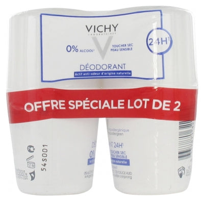 Vichy 24Hr Deodorant Dry Touch Sensitive Skin 2 X 50Ml