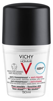 Vichy Homme 48H Antiperspirant Deodorant Anti-Mark Roll-On 50Ml