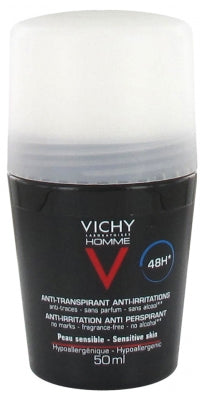 Vichy Homme Anti-Perspirant Anti-Irritation 48Hr Deodorant Roll-On 50Ml