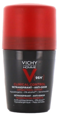 Vichy Homme Clinical Control Detranspirant Anti-Odor Deodorant 96H Roll-On 50Ml