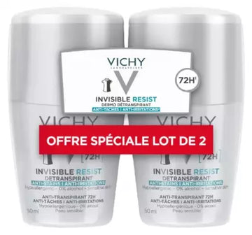 Vichy Invisible Resist Deodorant 72H Roll-On Set Of 2 X 50 Ml