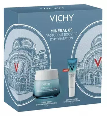 Vichy Minéral 89 Moisture Boost Cream 100H Rich 50 Ml + Daily Fortifying And Replumping Booster 10 Ml Free