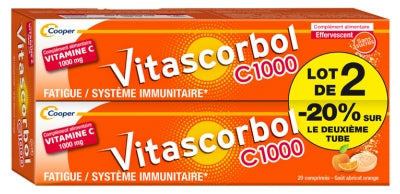 Vitascorbol C1000 2 X 20 Effervescent Tablets Special Offer