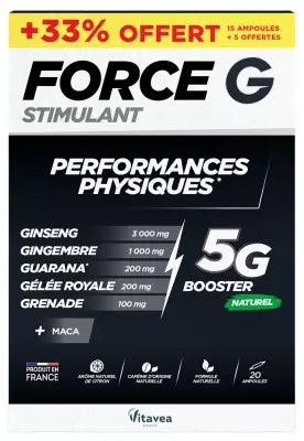 Vitavea Force G Stimulant Performances Physiques 15 Ampoules + 5 Free