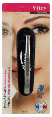 Vitry Face Care Tweezers Straight Ends Stainless Steel 8Cm