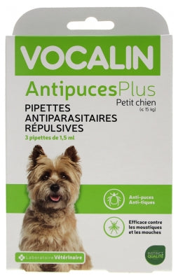 Vocalin Fleaplus Small Dog Repellent Pipettes 3 Pipettes Of 1.5 Ml