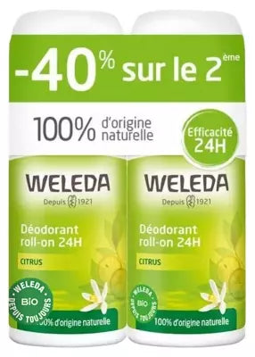 Weleda Citrus Deodorant Roll-On 24H 2 X 50Ml