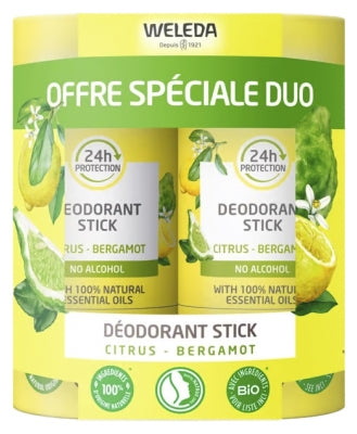 Weleda Deodorant Stick Citrus Bergamot Set Of 2 X 50 G