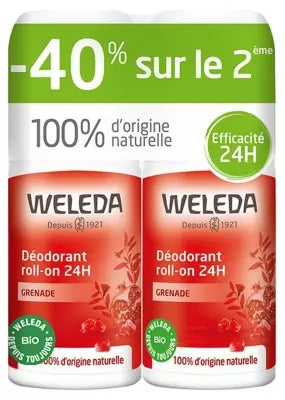 Weleda Pomegranate Deodorant Roll-On 24H 2 X 50Ml