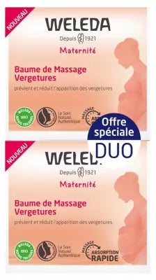 Weleda Stretch Mark Massage Balm Set Of 2 X 150 Ml