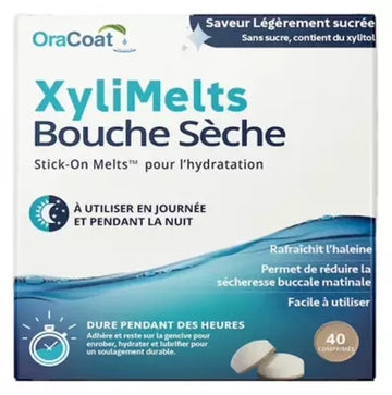 Xylimelts Dry Mouth Slightly Sweet Flavor 40 Tablets