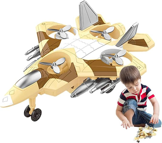 Kids Aircraft Fighter Toy – Pull Back Die-Cast Airplane Model with 360° Rotation,Small Airplane Toy