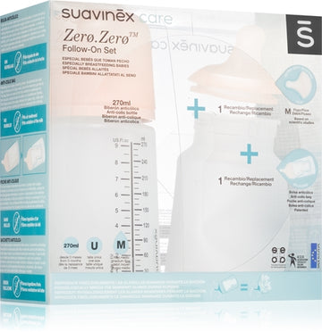 Suavinex Zero Zero Follow-On Set Gift Set For Babies M Medium Flow 3 M+