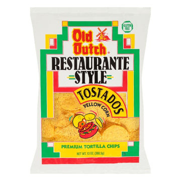 Old Dutch Restaurante Style Yellow Corn Tostados Tortilla Chips