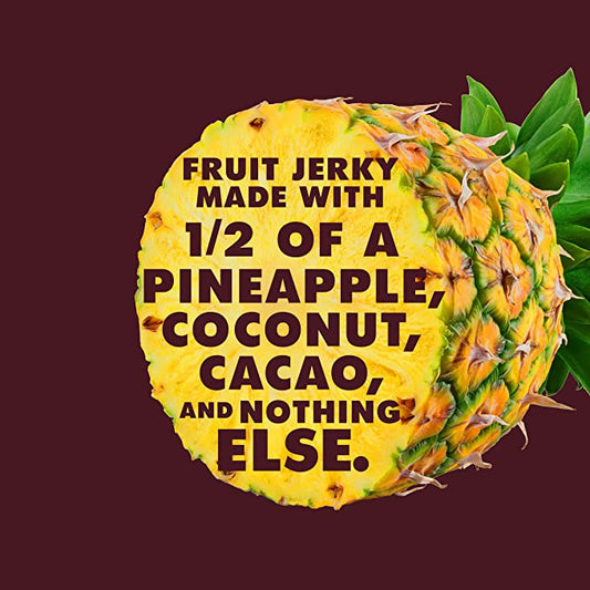 SOLELY Organic Fruit Jerky, Pineapple and Coconut Drizzled with 100% Cacao, 12 Strips | Three Ingredients | Vegan | Non-GMO | No Sugar Added