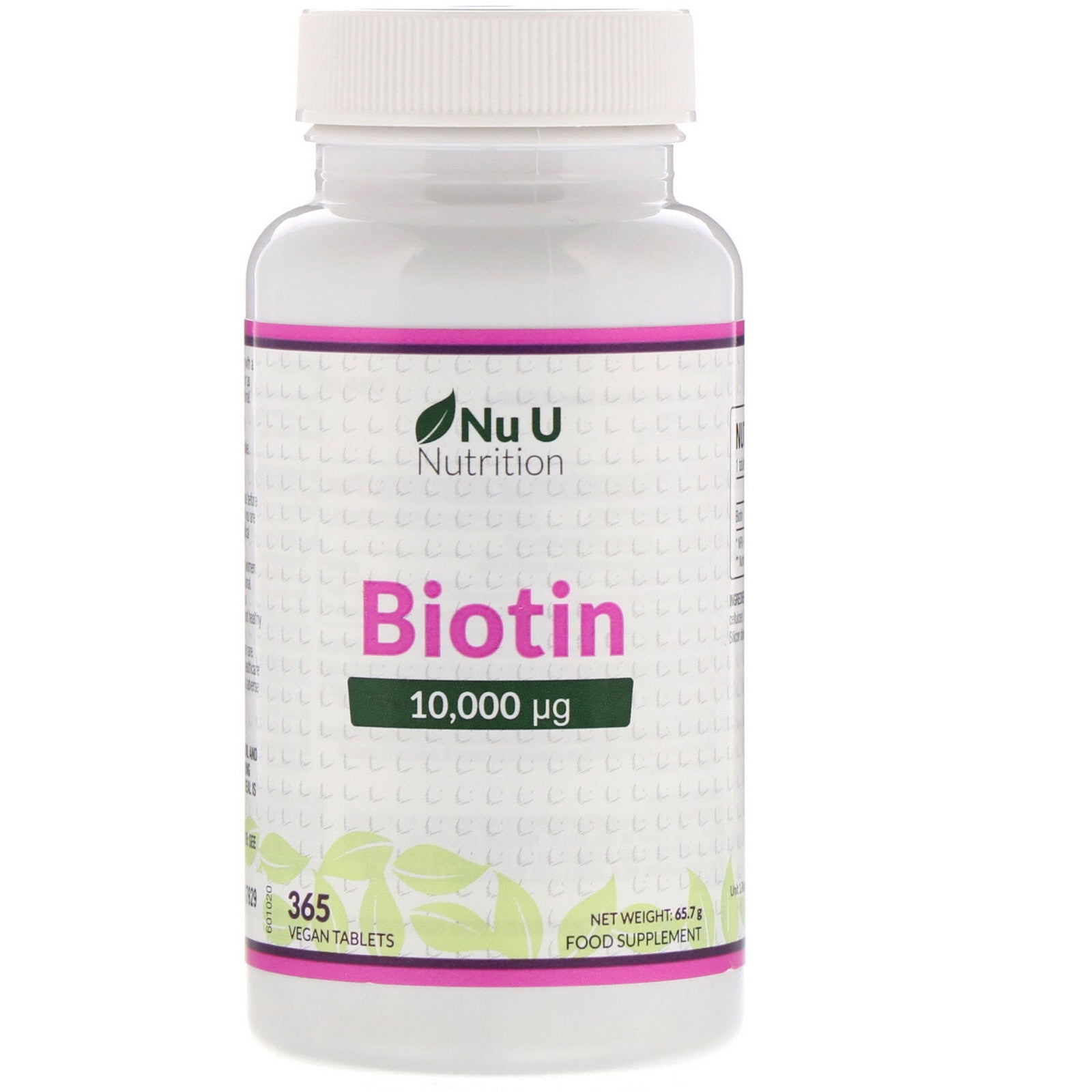 Nu U Nutrition, Biotin, 10,000 æp,  Vegan Tablets