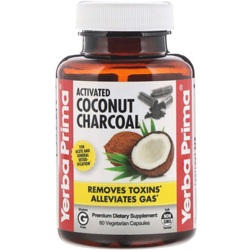 Yerba Prima, Activated Coconut Charcoal Vegetarian Capsules