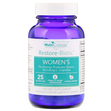 Nutricology, Restore-Biotic Women's, 25 Billion Delayed-Release Vegetarian Capsules