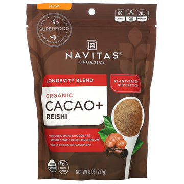 Navitas Organics, Longevity Blend, Organic Cacao + Reishi
