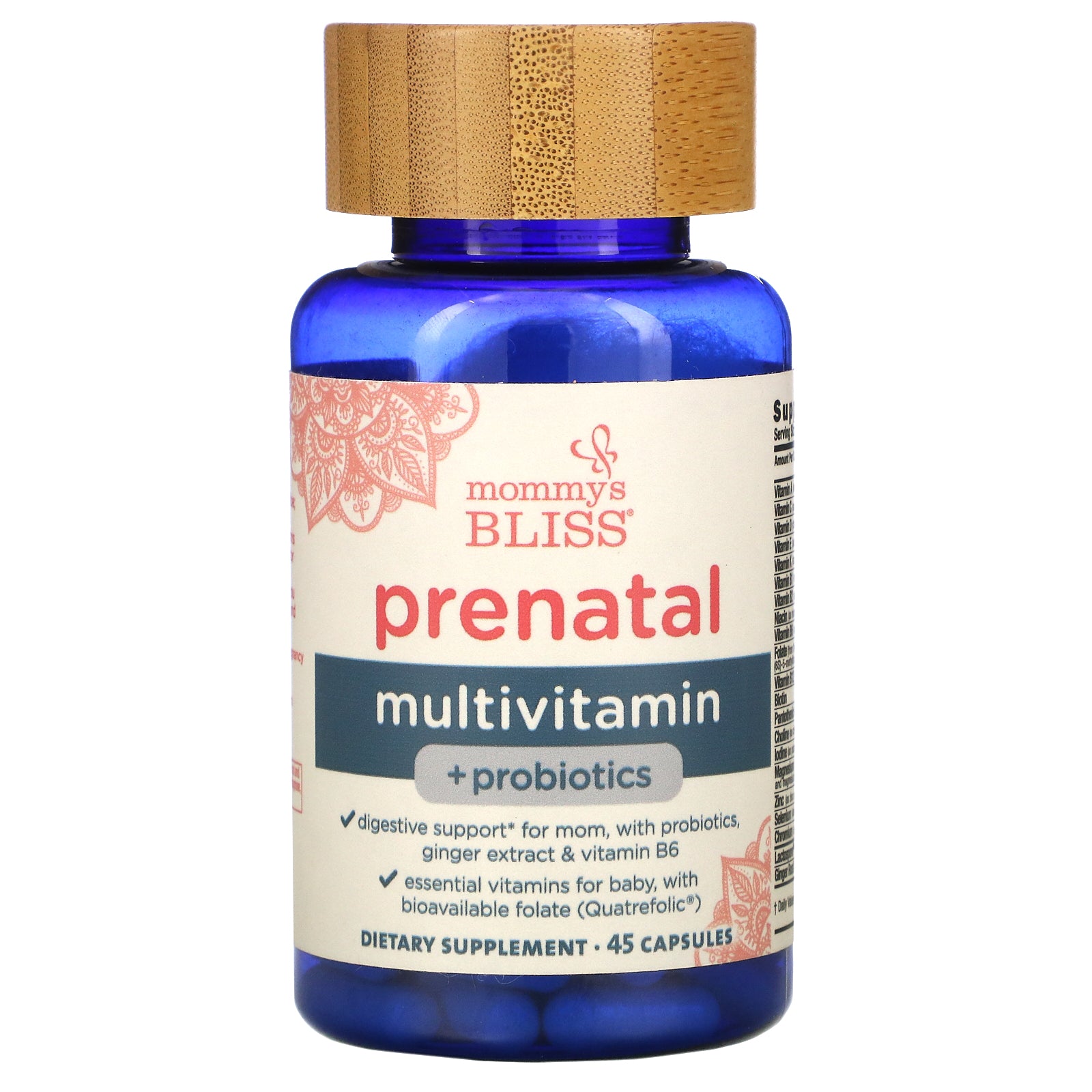 Mommy's Bliss, Prenatal Multivitamin + Probiotics Capsules