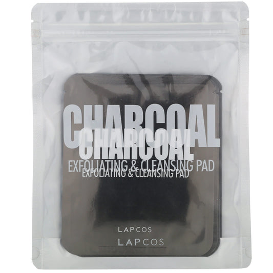 Lapcos, Charcoal, Exfoliating & Cleansing Pad, 0.24 fl oz (7 g) Each