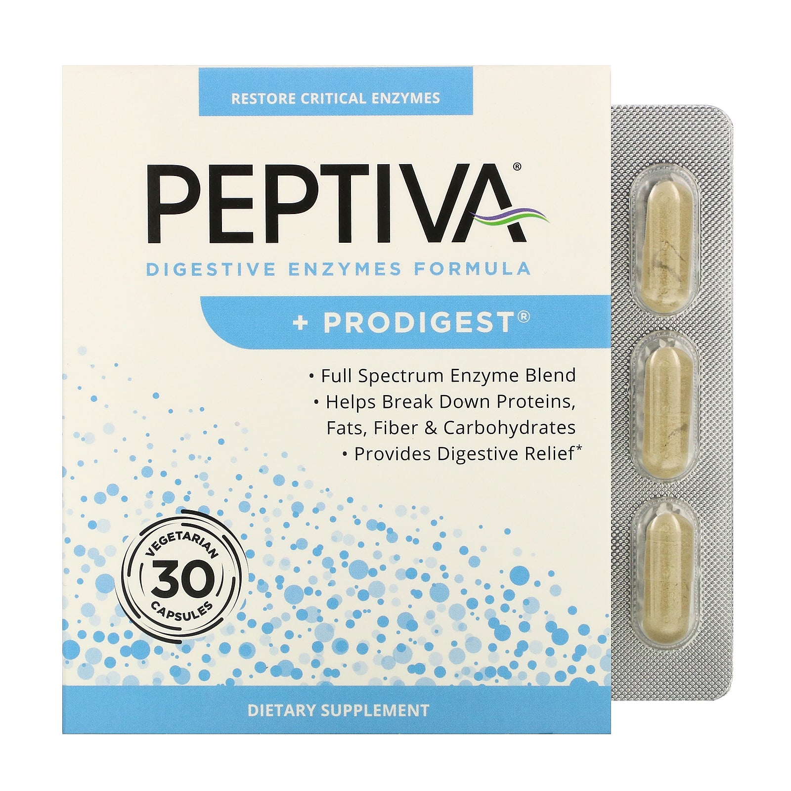 Peptiva, Digestive Enzymes Formula + Prodigest  Vegetarian Capsules